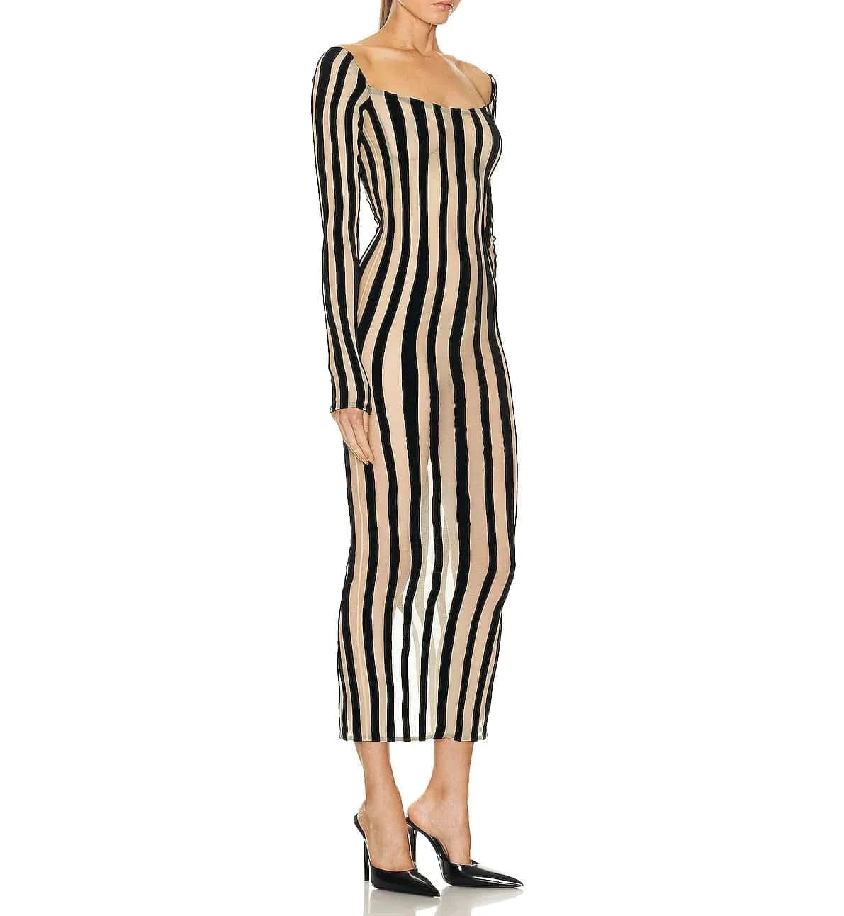 Women's Clothes Stripe Off Shoulder Sexy Party Prom Dress Bodycon Cocktail Dresses