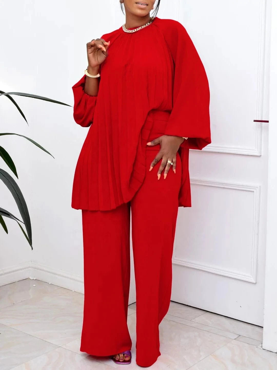 Women'S Fall New Fashion Loose Big Yards 2 Sets European And American Two-Piece Suit