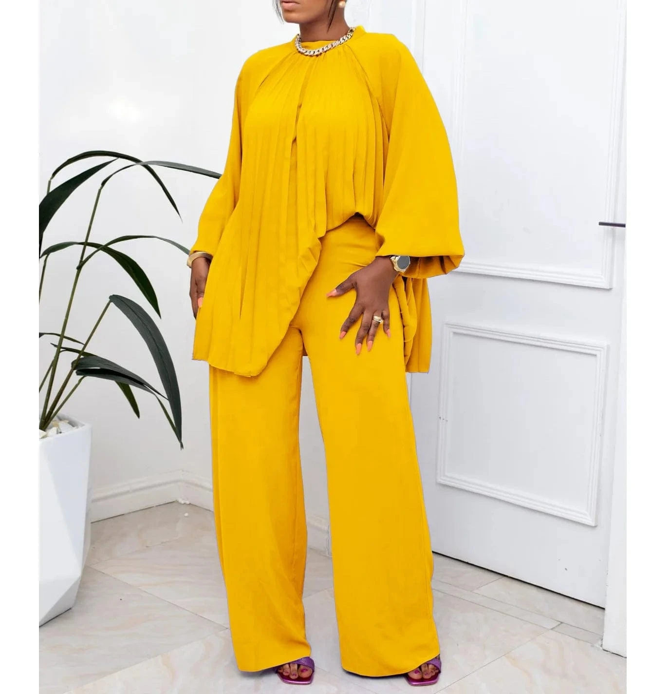 Women'S Fall New Fashion Loose Big Yards 2 Sets European And American Two-Piece Suit