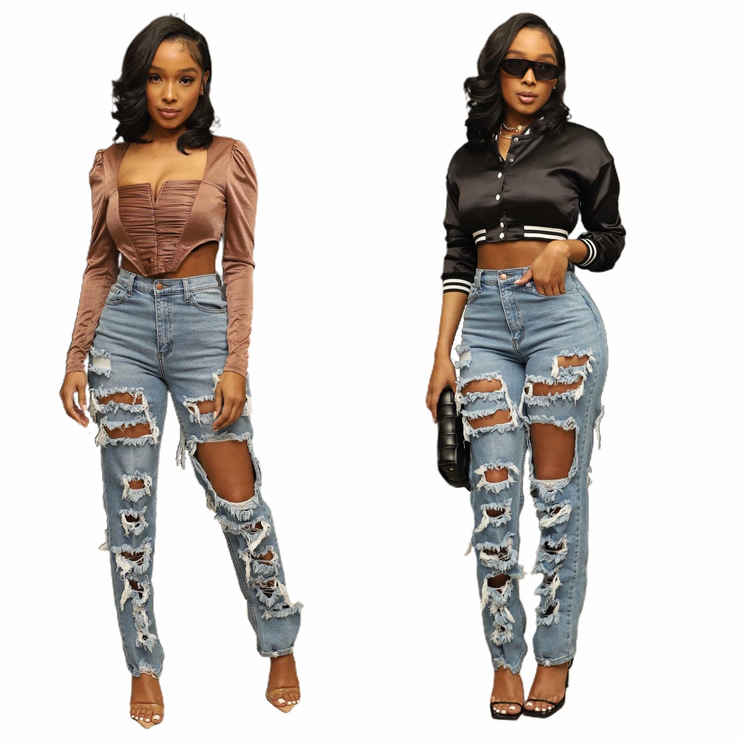 Women's Fashion Versatile Loose Jeans Wide Leg Pants