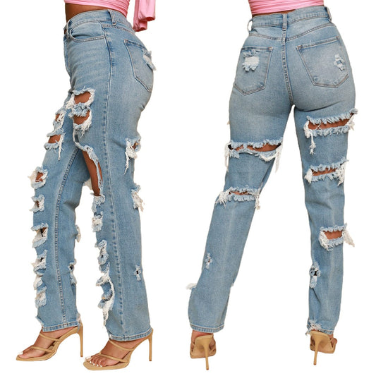 Women's Fashion Versatile Loose Jeans Wide Leg Pants