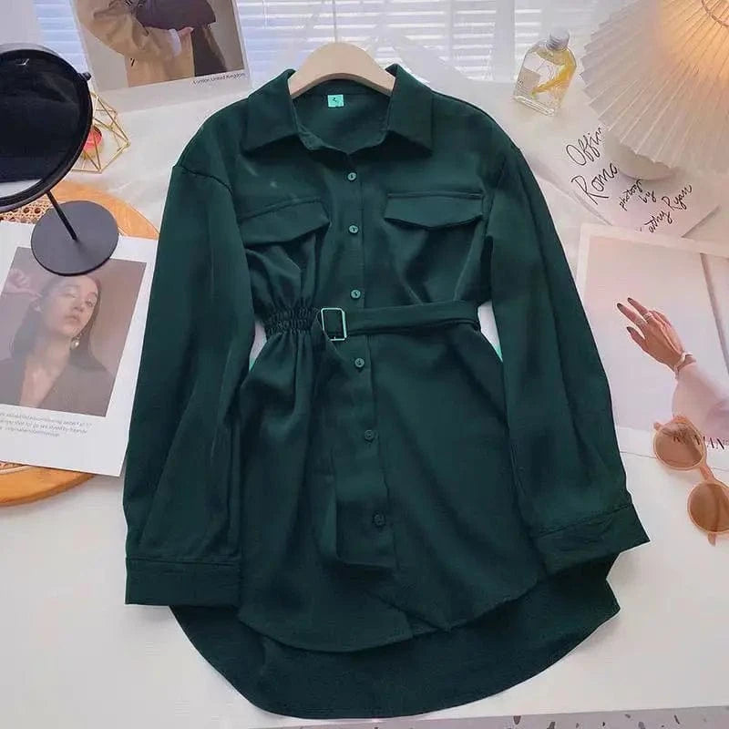 Women's Long Long Sleeve Shirt Summer New Tie Tops