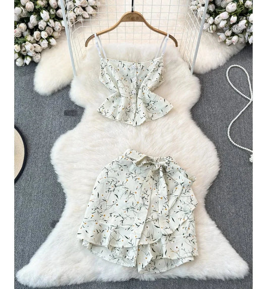 Women's Sets Fashion Halter Tops High Waist Casual Pants 2 Piece Set Women Clothing Wholesale
