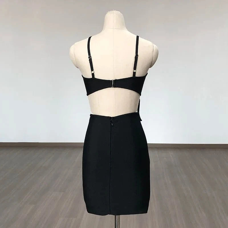 Women's Sexy Strapless Hollow Out Dress Party Womens Casual Dresses