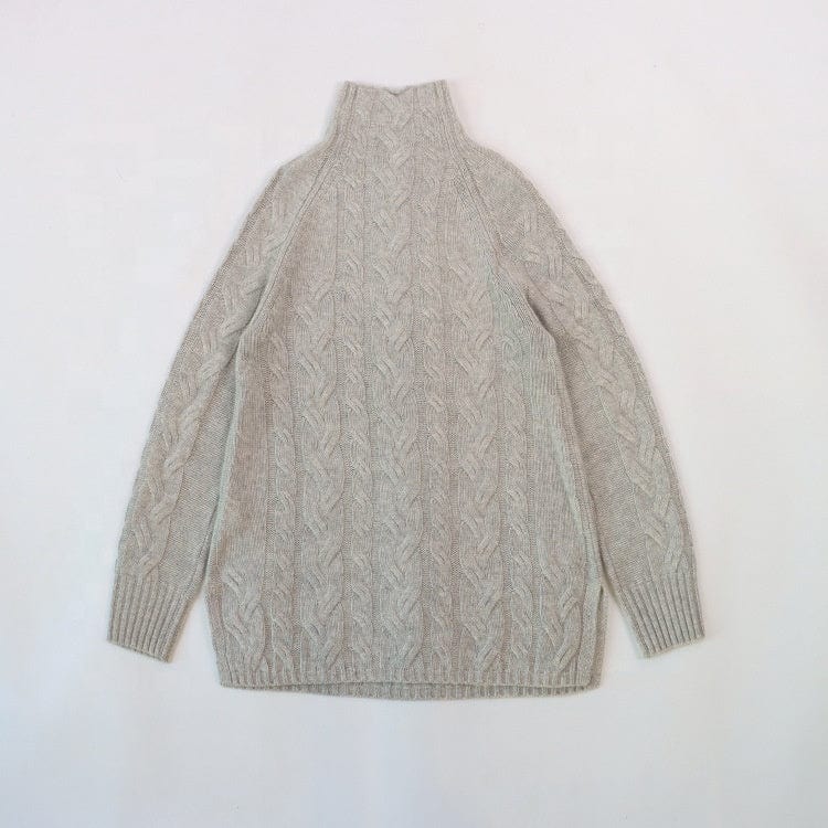 Women's Turtleneck Long Sleeve Loose Five-Color Optional Twisted String Twist Pattern Cashmere Knitted Sweater