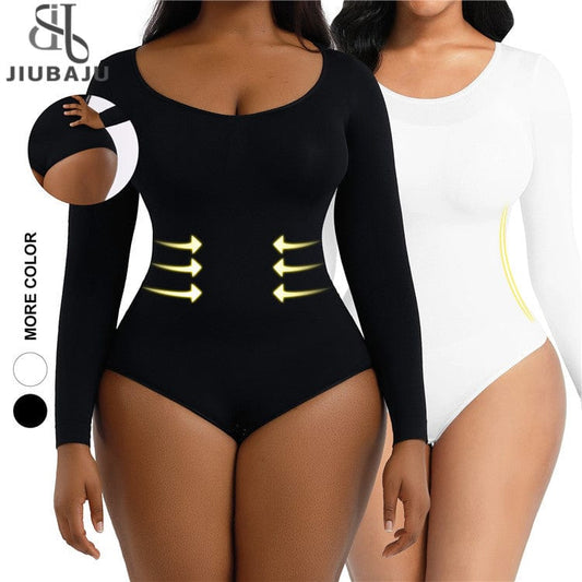 Women Seamless Shapewear Bodysuit Waist Trainer Body Shaper Butt Lifter Shapewear Underwear Slimming Long Sleeve Bodyshapers