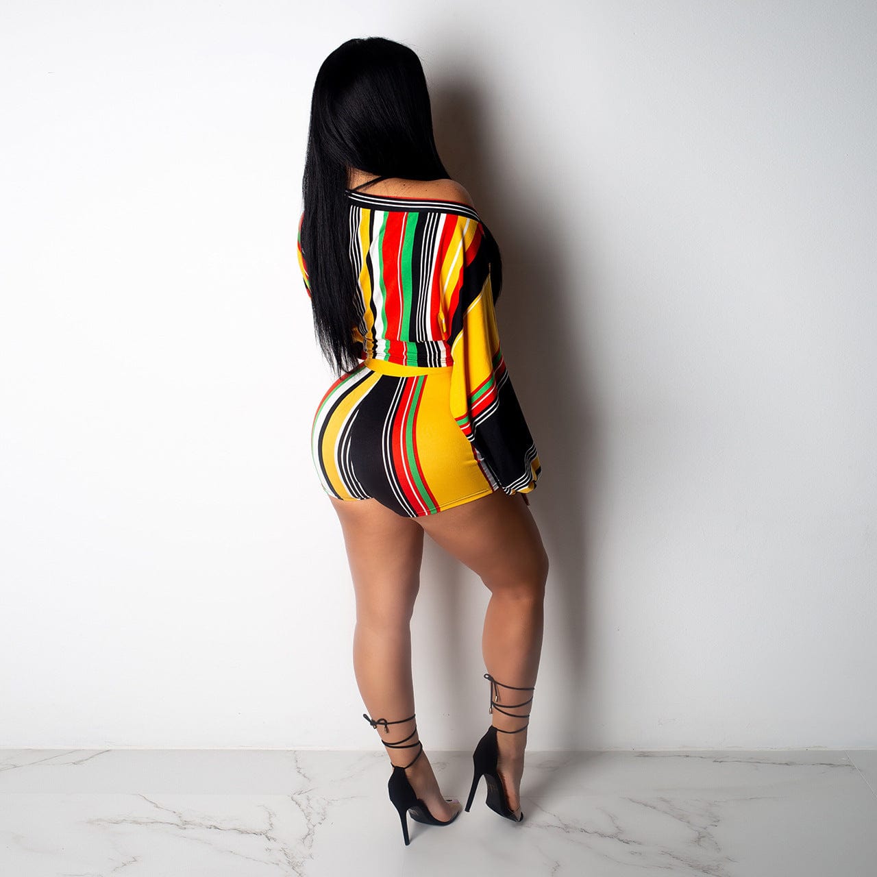 Women Sexy Long Sleeve Jumpsuits Colorful Printed Romper Bodycon Night Out Party Clubwear 2 Piece Outfits