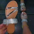 women  size 10=41 / 2 New popular cheap slippers shoes shinny rhinestone flat sandals for women ladies luxury female fashion flat slippers