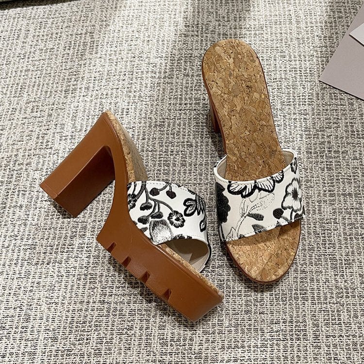 women size 5=36 / 1 New hot sale Fashion flower woman sandal new summer design high-heel ladies sandals luxury slippers for lady