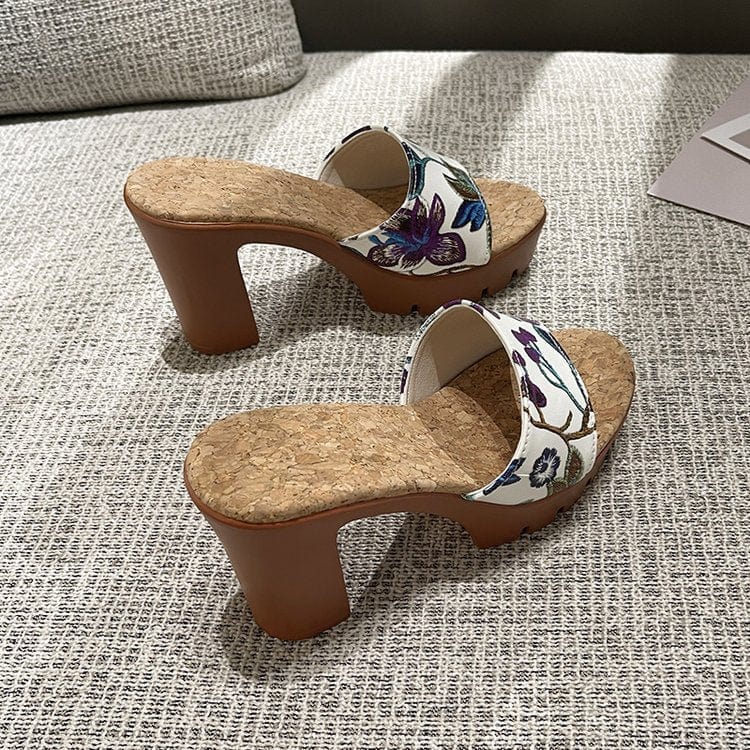 women size 5=36 / 4 New hot sale Fashion flower woman sandal new summer design high-heel ladies sandals luxury slippers for lady