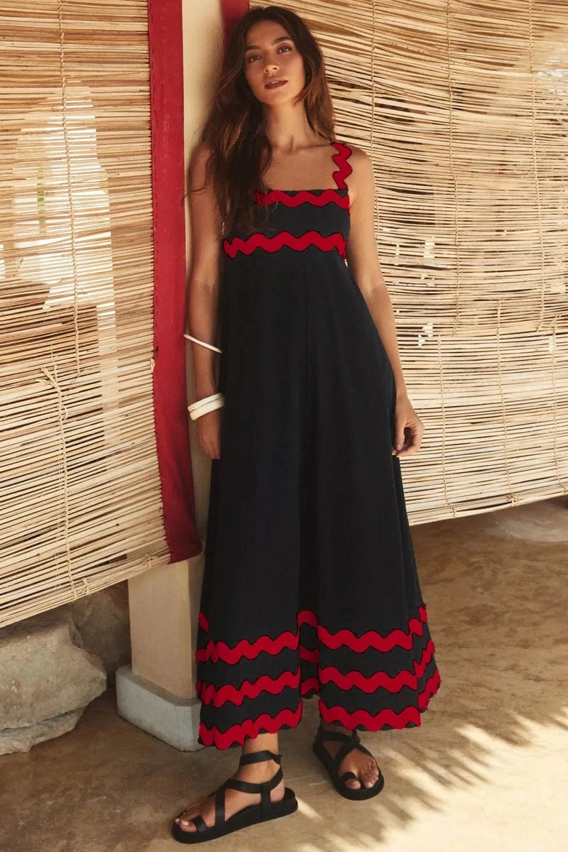 Women Sleeveless Halter Dress Printed  Solid Color Long Spring Summer New  Loose Straight  Casual Daily Long Dress