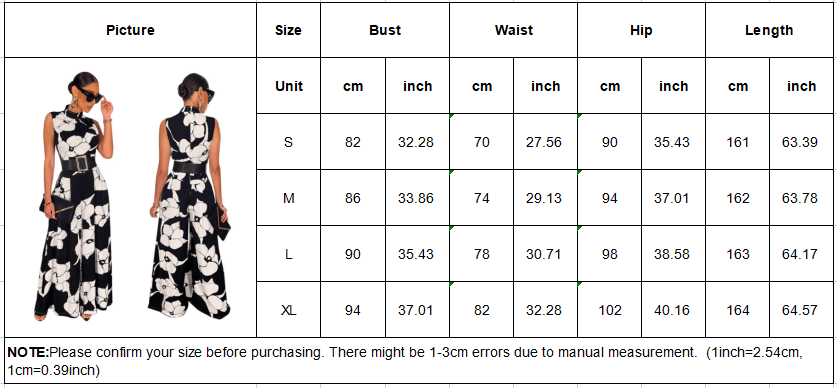 women sleeveless printed wide leg casual jumpsuit