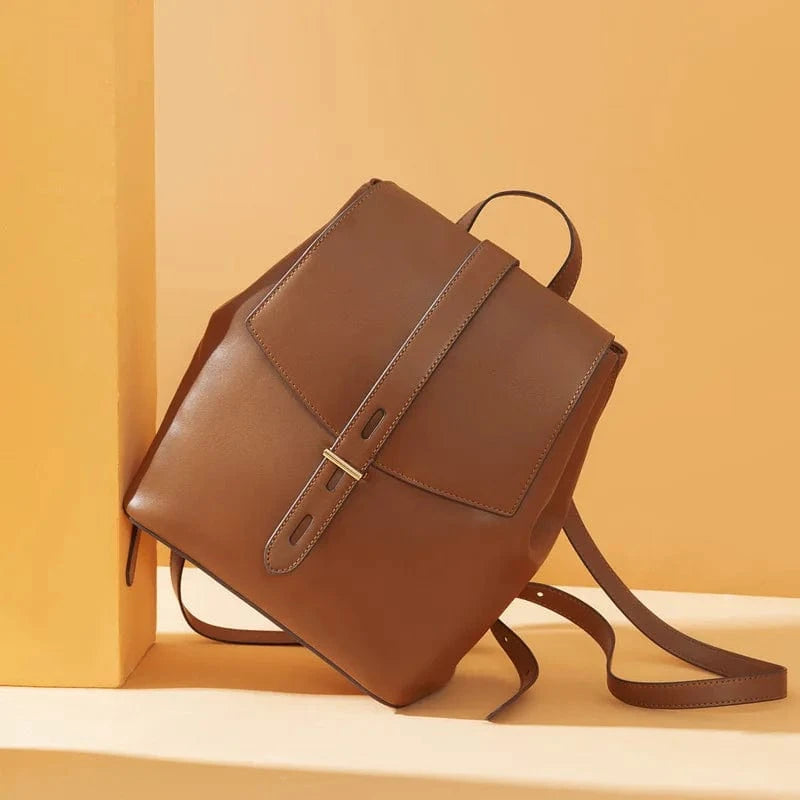 Women Small Backpack Purse Genuine Leather Quilted Mini Daypack Fashion Bookbag for Girls Waterproof Cover Lady Bags Polyester