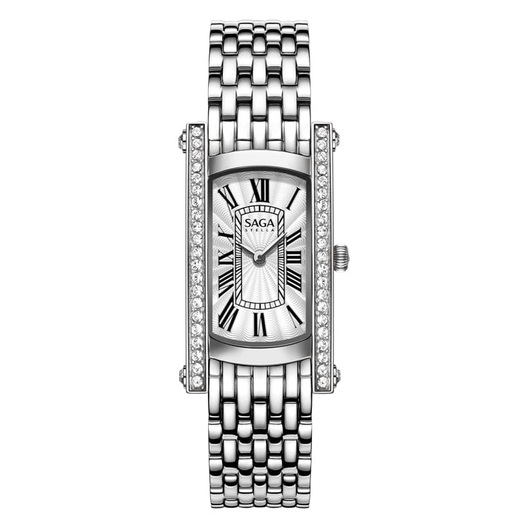 women / Stainless Steel SAGA 71836 Custom Women Lady Girl Luxury Branded Square Face Watch Diamond