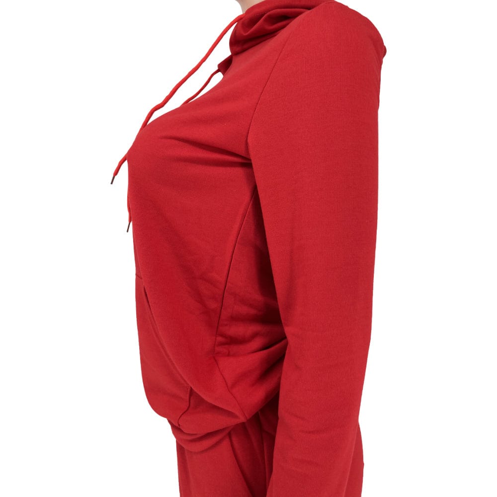 Women Tracksuit  Casual Women Clothing Set Autumn Pocketed Printed Drawstring Hooded Collar Long Sleeve Two Pieces