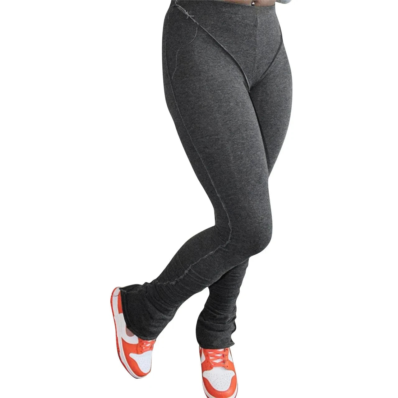 Women Trendy Fashionable Regular Fit Pants Cotton Blank Stacked Sweat Pants Track Jogger Pant