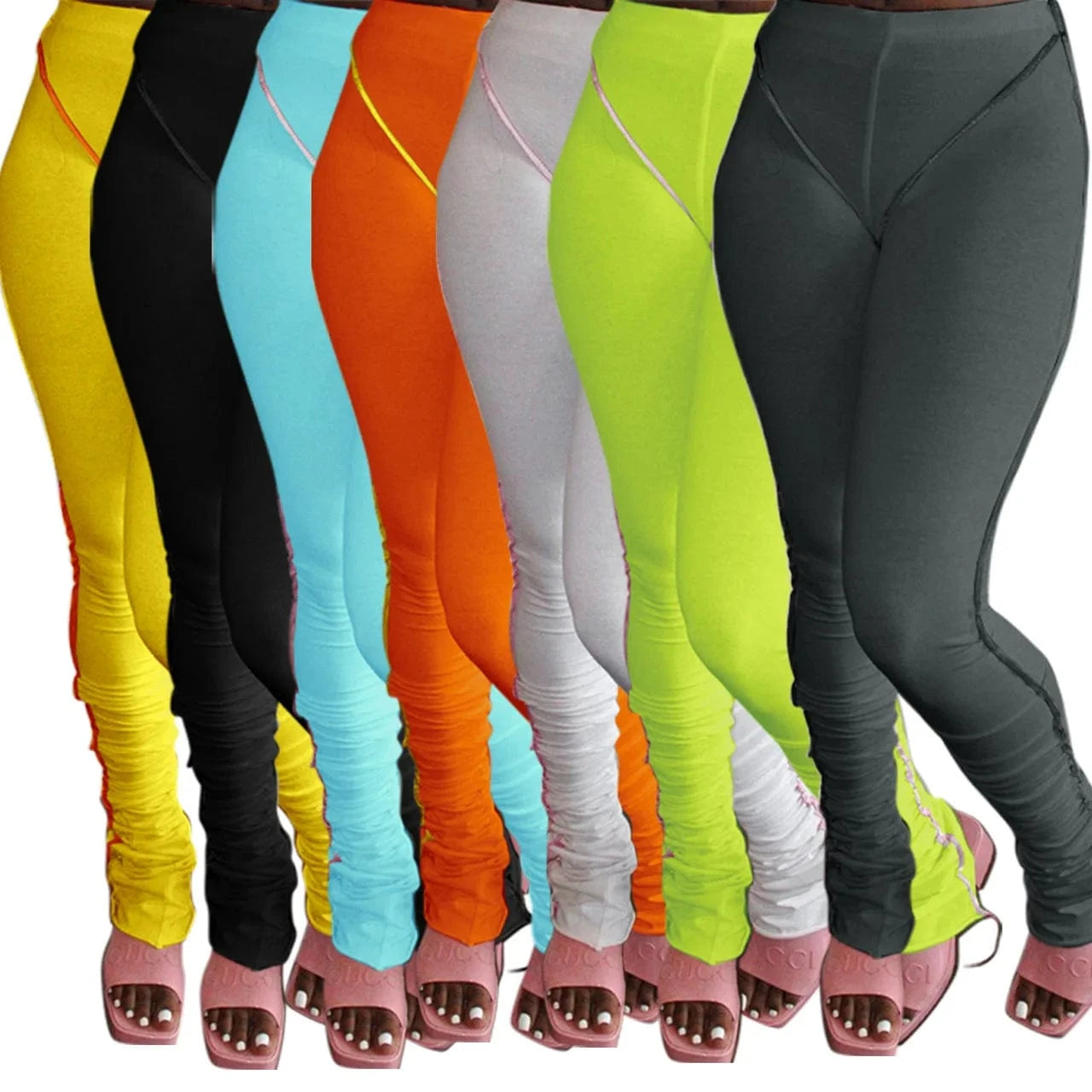 Women Trendy Fashionable Regular Fit Pants Cotton Blank Stacked Sweat Pants Track Jogger Pant
