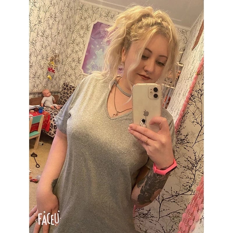 Women Tshirt Dress Choker Deep V-Neck Summer Dresses Mini T-Shirt Short Sleeve Ladies Casual Sexy Clothing Dropshipping