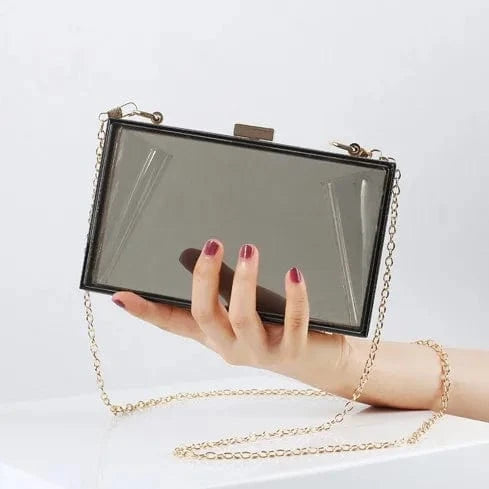Women wedding party transparent box purses clear acrylic clutch