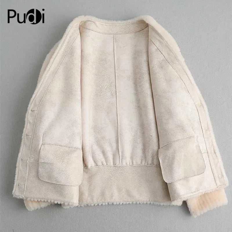 Women winter 100% natural fur coat warm jacket girl fur coat lady female jacket overcoat A89003