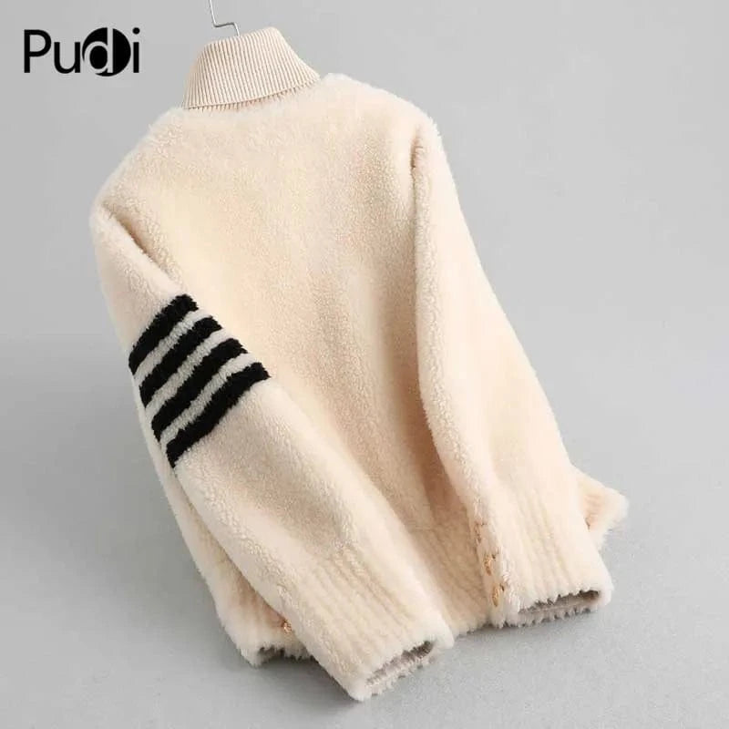 Women winter 100% natural fur coat warm jacket girl fur coat lady female jacket overcoat A89003