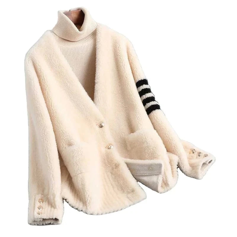 Women winter 100% natural fur coat warm jacket girl fur coat lady female jacket overcoat A89003