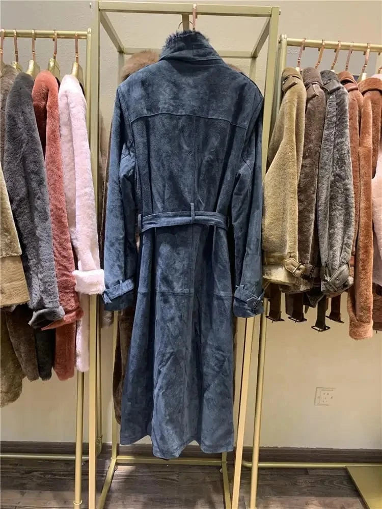 Women winter Leisure Real sheep fur coat jacket overcoat lady female genuine leather coats outwear clothes CT932