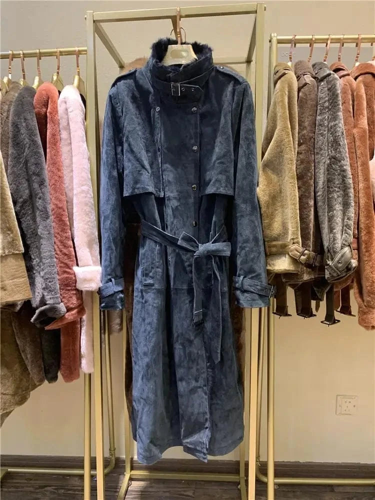 Women winter Leisure Real sheep fur coat jacket overcoat lady female genuine leather coats outwear clothes CT932