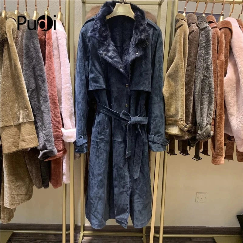 Women winter Leisure Real sheep fur coat jacket overcoat lady female genuine leather coats outwear clothes CT932