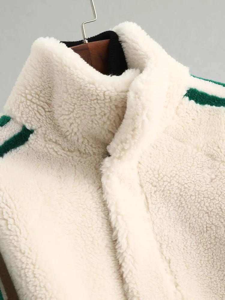 Women winter real wool fur over size warm jacket fur girl coat lady short jacket overcoat A59360