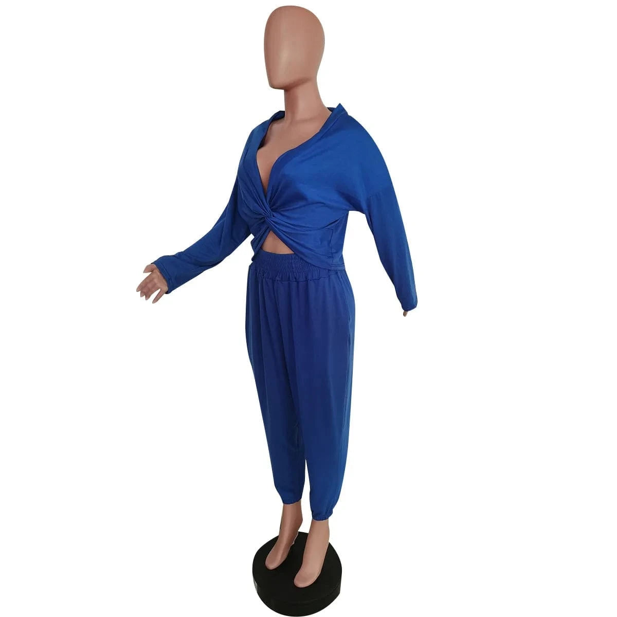 Women Winter Wear Wrap Crop Top Solid Two Piece Pants Set Fall 2pc Pants Set Plain Sweatshirt Suit Jogger Sweatsuit