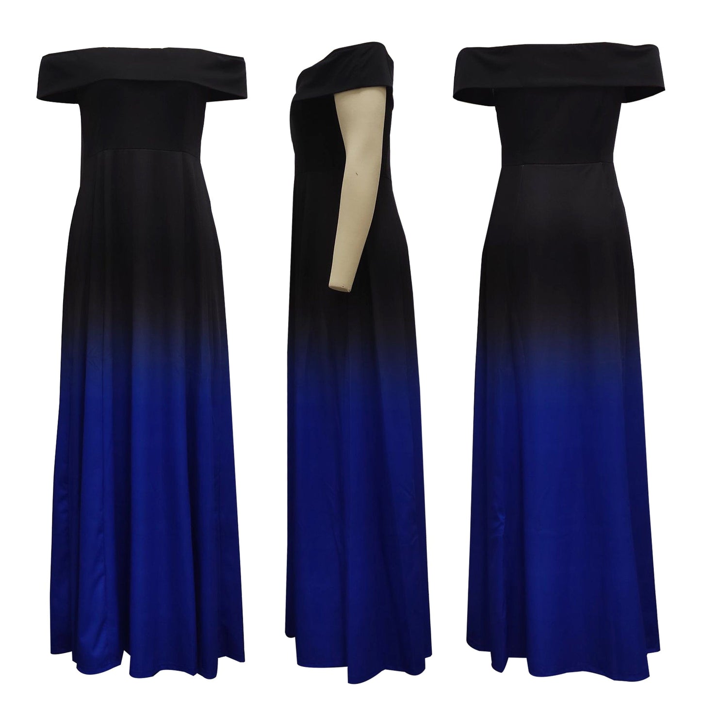 Womens Dresses 2022 Summer Fashion Gradient Color Off Shoulder Tube Top Pleated Maxi Dresses