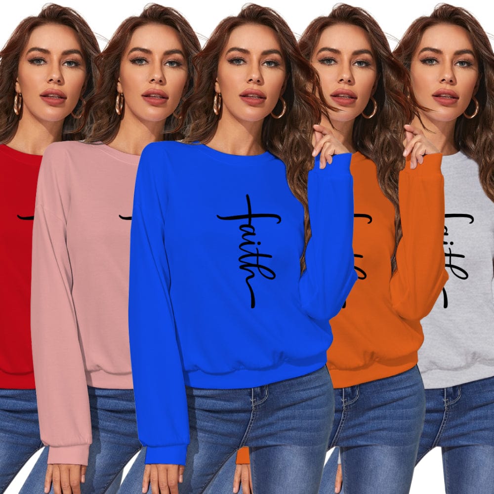 Womens Fall Clothing 2022 Women Loose Offset Pyrography Sweatshirt