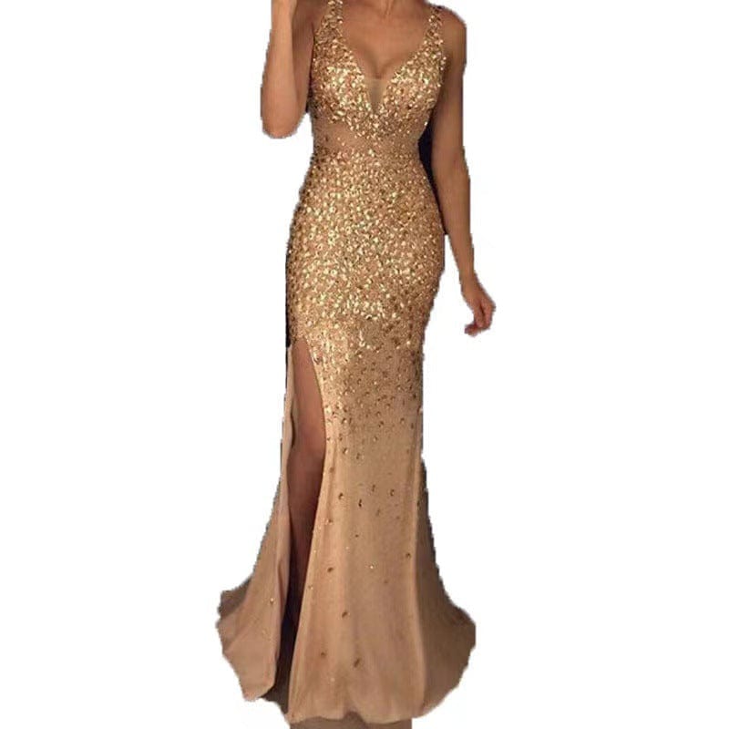 Womens Plus Size Long Evening Slit Sleeveless Dress Prom Dresses Party  Evening Dress
