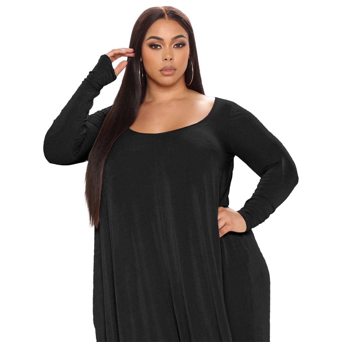 Womens Sets For Fall Plus Size Gold Velvet Long Sleeve Long Top & Pants Set