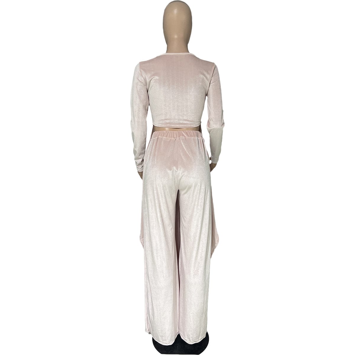 Womens Sets For Fall Plus Size Gold Velvet Long Sleeve Long Top & Pants Set