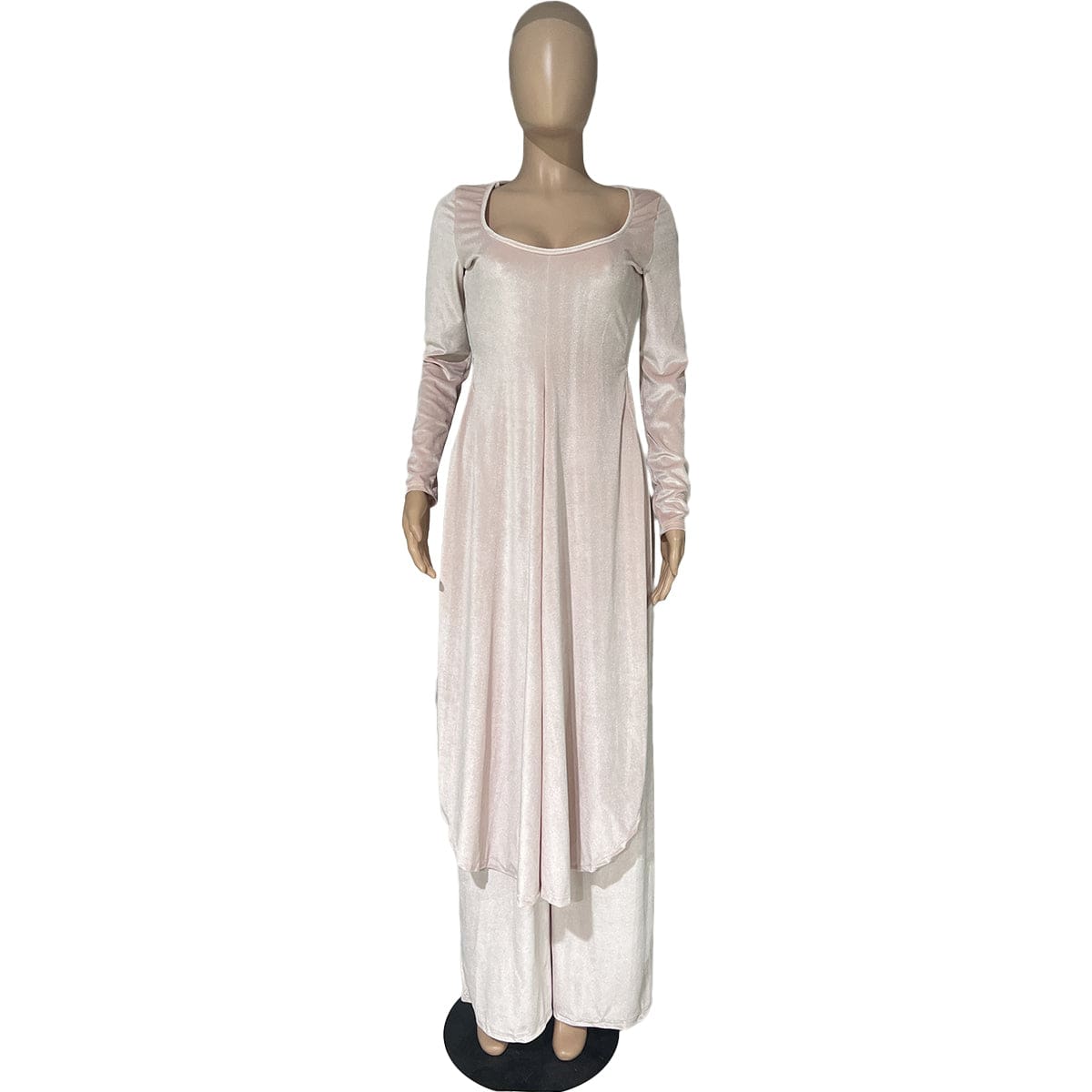Womens Sets For Fall Plus Size Gold Velvet Long Sleeve Long Top & Pants Set
