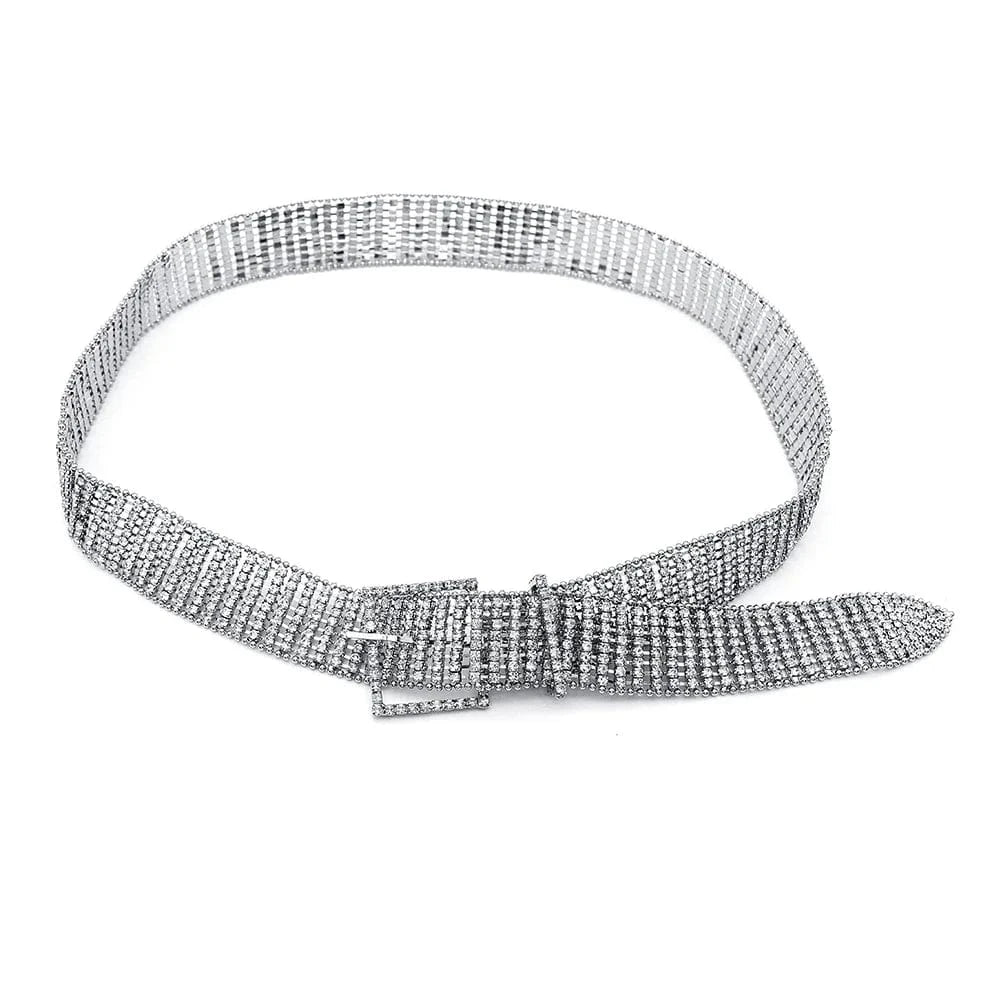 WS-J045 Rhinestone Square Buckle Belt  Women's Wear Accessories Wedding Banquet Waist Chain