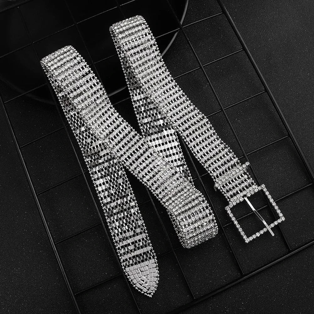 WS-J045 Rhinestone Square Buckle Belt  Women's Wear Accessories Wedding Banquet Waist Chain