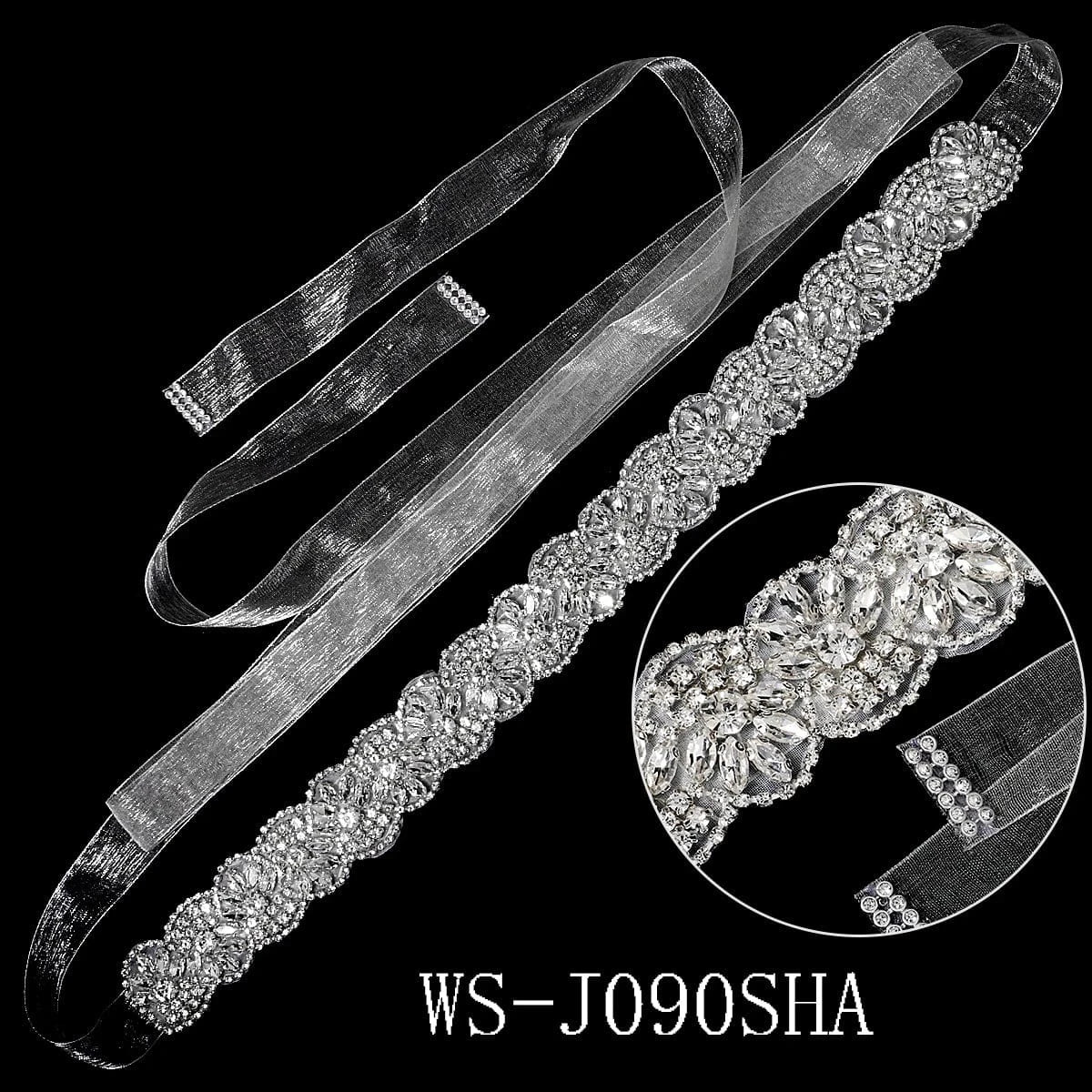 WS-J090SHA Luxury Classic Belts Ladies Waistband Floral Wedding Party Bride Waist Chain Women Rhinestone Bridal Belt
