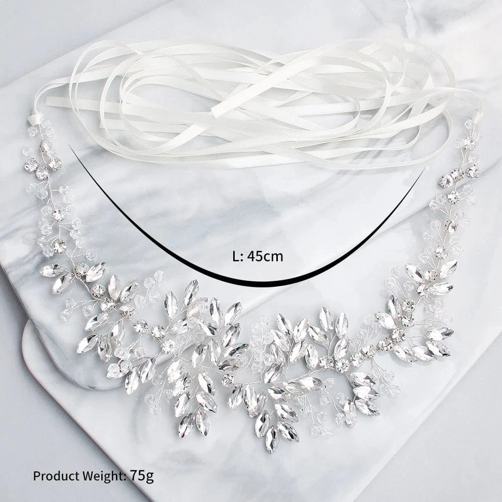 WS-J094 Luxury Austrian Crystal Handmade Bridal Sash Women Wedding Belt for Dress Jewelry Accessories