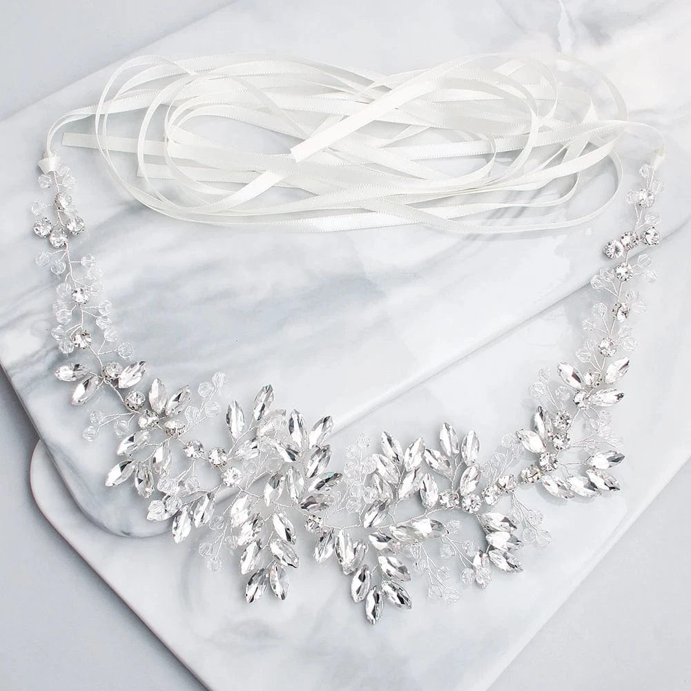 WS-J094 Luxury Austrian Crystal Handmade Bridal Sash Women Wedding Belt for Dress Jewelry Accessories