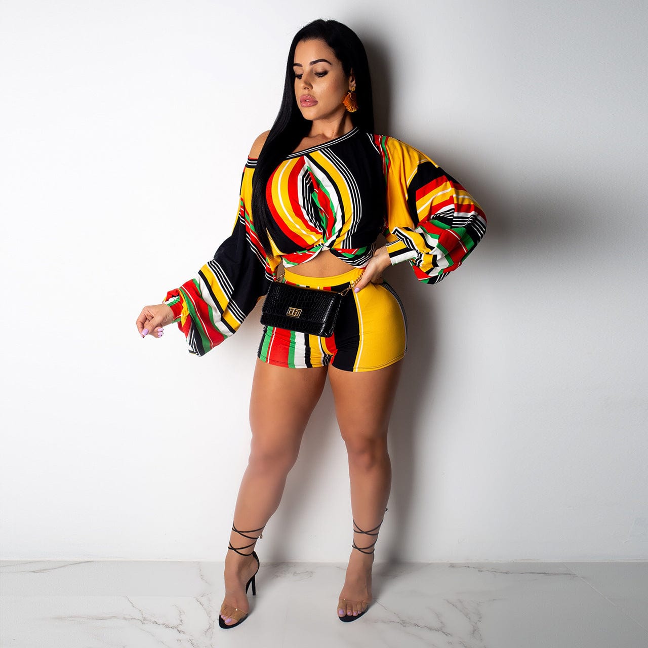 XL / #03 Women Sexy Long Sleeve Jumpsuits Colorful Printed Romper Bodycon Night Out Party Clubwear 2 Piece Outfits