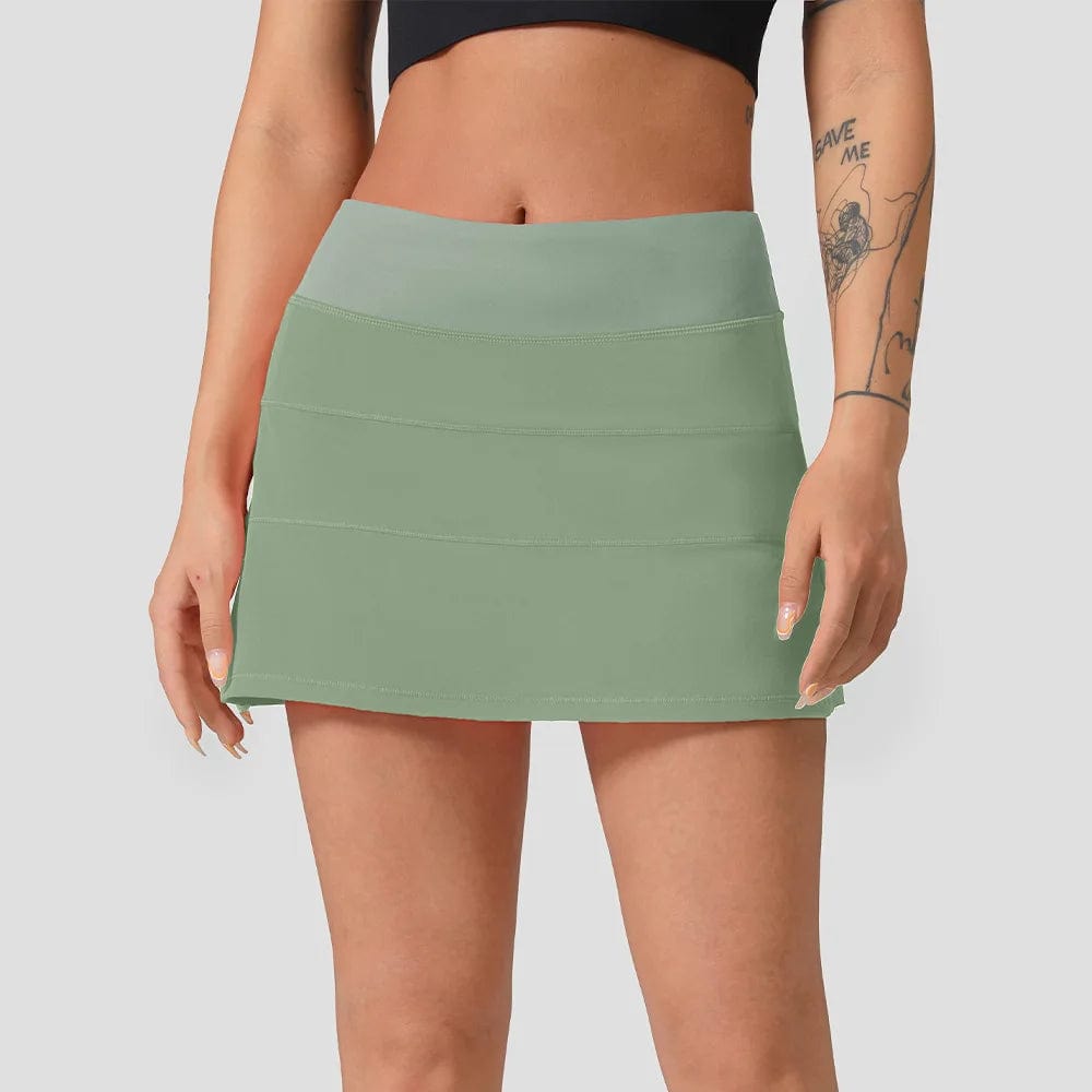 XL/12 / Light green Hot Casual Athletic Tennis Golf Workout Running Sports Pleated Skirt Skorts Skirts for Women with Zipper Pocket