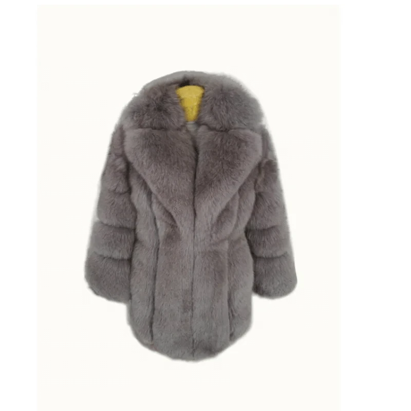 XL / 2 Custom Winter Real Luxury Fur Coats Leather Long Short Coat Jacket For Women Elegant