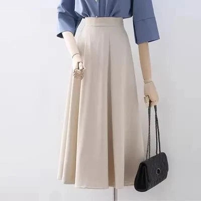 XL / 2 S-XL Professional minimalist suit skirt High waisted commuting mid length A-line skirt