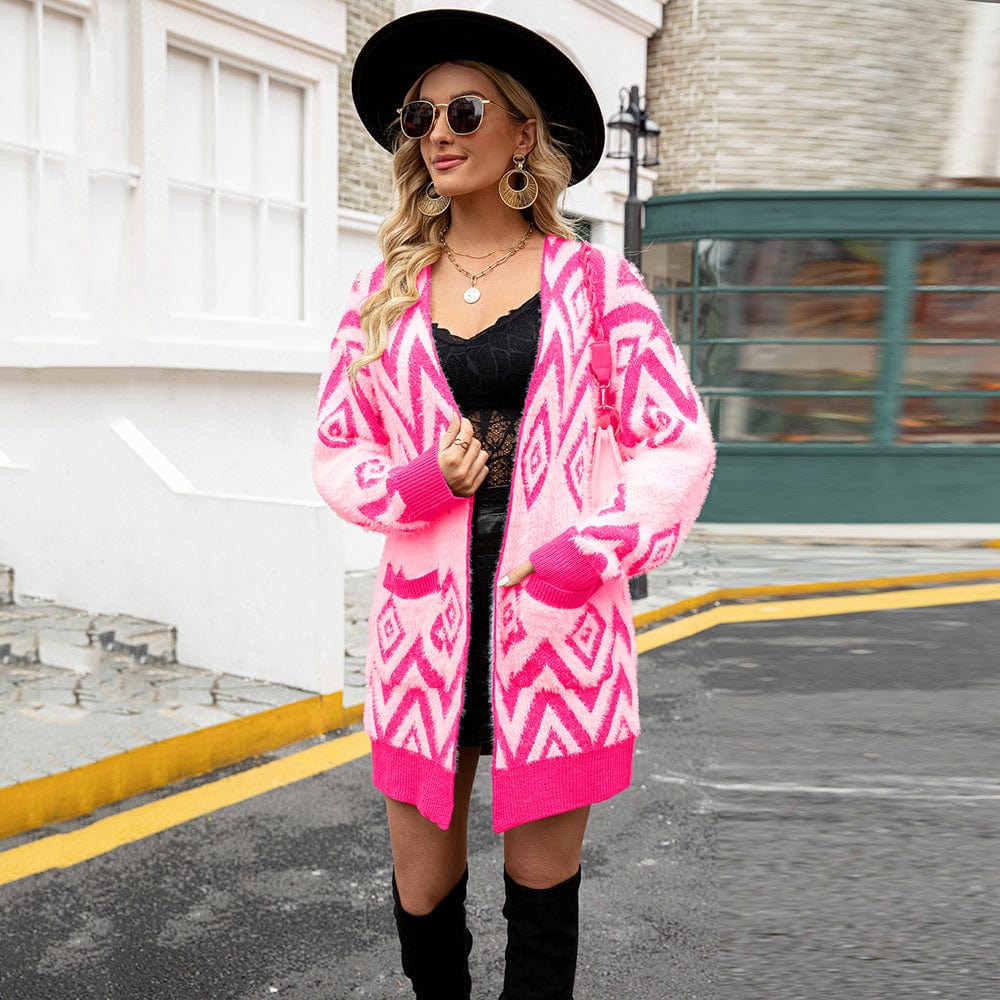 XL / 2 Women Loose Cardigan Knitted Sweater V Neck Casual Fashion Long Outwear Elegant Streetwear Jacket Autumn Winter Sueter Mujer New