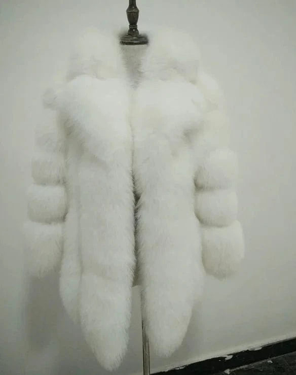 XL / 3 Custom Winter Real Luxury Fur Coats Leather Long Short Coat Jacket For Women Elegant