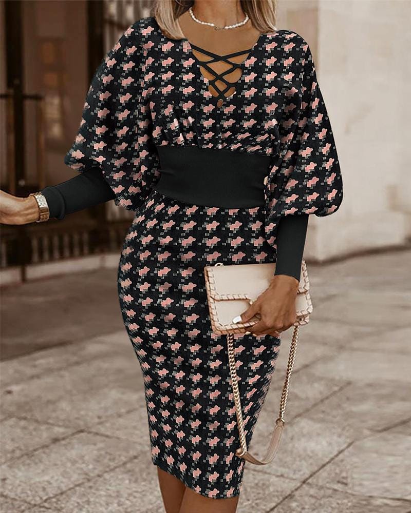 XL / 3 Women's long sleeve dress female ladies dress vintage casual dress