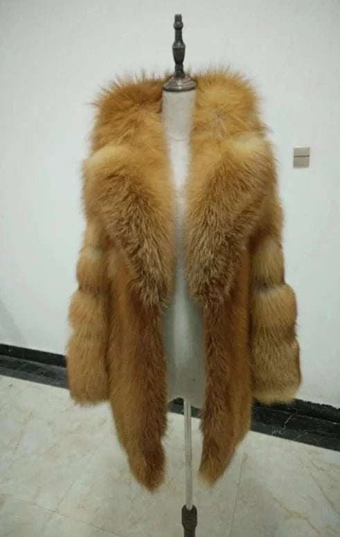 XL / 4 Custom Winter Real Luxury Fur Coats Leather Long Short Coat Jacket For Women Elegant